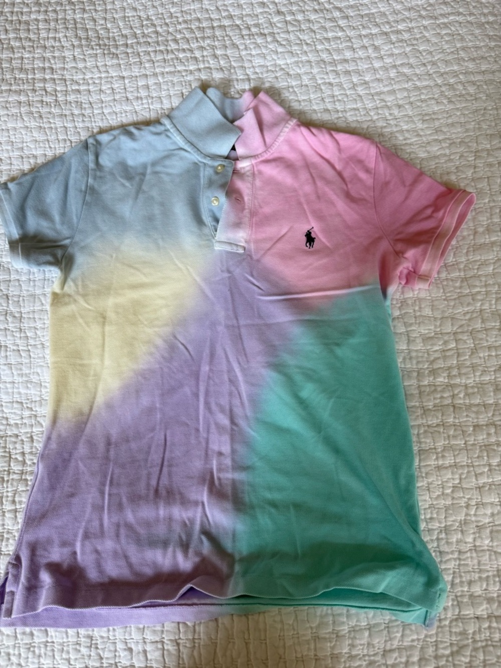 Ralph Lauren Polo Shirt - Pastel Tie-Dye Perfect for Summer Pride!